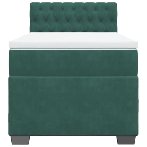HEFZGDB Boxspringbett mit Matratze Dunkelgrün 80x200 cm Samt Einzelbett Familienbett Einzelbetten Doppelbett für Schlafzimmer Gästezimmer Herberge Wohnbereich HEFZGDB Boxspringbett mit Matratze Dunkelgrün 80x200 cm Samt Einzelbett Familienbett Einzelbetten Doppelbett für Schlafzimmer Gästezimmer Herberge Wohnbereich von HEFZGDB