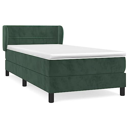 HEFZGDB Boxspringbett mit Matratze Dunkelgrün 80x200 cm Samt Jugendbett Gästebett Bettgestell Single Bed für Gästezimmer Wohnbereich Schlafzimmer Herberge HEFZGDB Boxspringbett mit Matratze Dunkelgrün 80x200 cm Samt Jugendbett Gästebett Bettgestell Single Bed für Gästezimmer Wohnbereich Schlafzimmer Herberge von HEFZGDB