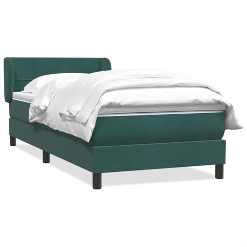 HEFZGDB Boxspringbett mit Matratze Dunkelgrün 80x220 cm Samt Jugendbett Gästebett Bettgestell Single Bed für Gästezimmer Wohnbereich Schlafzimmer Herberge HEFZGDB Boxspringbett mit Matratze Dunkelgrün 80x220 cm Samt Jugendbett Gästebett Bettgestell Single Bed für Gästezimmer Wohnbereich Schlafzimmer Herberge von HEFZGDB