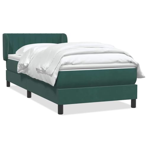 HEFZGDB Boxspringbett mit Matratze Dunkelgrün 80x220 cm Samt Jugendbett Gästebett Bettgestell Single Bed für Gästezimmer Wohnbereich Schlafzimmer Herberge HEFZGDB Boxspringbett mit Matratze Dunkelgrün 80x220 cm Samt Jugendbett Gästebett Bettgestell Single Bed für Gästezimmer Wohnbereich Schlafzimmer Herberge von HEFZGDB
