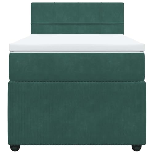 HEFZGDB Boxspringbett mit Matratze Dunkelgrün 90x200 cm Samt Daybed Bettgestell Bed Frame Doppelbett für Wohnbereich Schlafzimmer Gästezimmer Herberge HEFZGDB Boxspringbett mit Matratze Dunkelgrün 90x200 cm Samt Daybed Bettgestell Bed Frame Doppelbett für Wohnbereich Schlafzimmer Gästezimmer Herberge von HEFZGDB