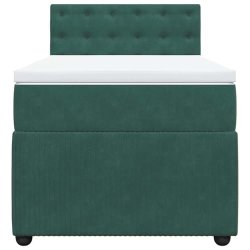 HEFZGDB Boxspringbett mit Matratze Dunkelgrün 90x200 cm Samt Daybed Bettgestell Bed Frame Doppelbett für Wohnbereich Schlafzimmer Gästezimmer Herberge HEFZGDB Boxspringbett mit Matratze Dunkelgrün 90x200 cm Samt Daybed Bettgestell Bed Frame Doppelbett für Wohnbereich Schlafzimmer Gästezimmer Herberge von HEFZGDB