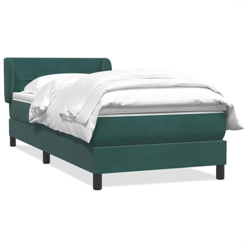 HEFZGDB Boxspringbett mit Matratze Dunkelgrün 90x210 cm Samt Jugendbett Gästebett Bettgestell Single Bed für Gästezimmer Wohnbereich Schlafzimmer Herberge HEFZGDB Boxspringbett mit Matratze Dunkelgrün 90x210 cm Samt Jugendbett Gästebett Bettgestell Single Bed für Gästezimmer Wohnbereich Schlafzimmer Herberge von HEFZGDB