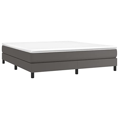 HEFZGDB Boxspringbett mit Matratze Grau 180x200 cm Kunstleder Guest Bed Gästebett Bettgestell Einzelbetten für Schlafzimmer Gästezimmer Herberge Wohnbereich HEFZGDB Boxspringbett mit Matratze Grau 180x200 cm Kunstleder Guest Bed Gästebett Bettgestell Einzelbetten für Schlafzimmer Gästezimmer Herberge Wohnbereich von HEFZGDB