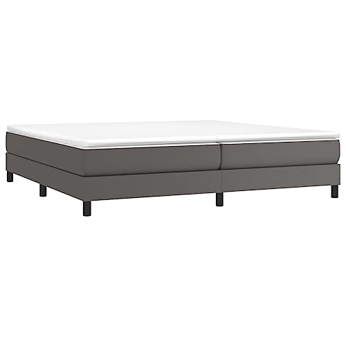HEFZGDB Boxspringbett mit Matratze Grau 200x200 cm Kunstleder Guest Bed Gästebett Bettgestell Einzelbetten für Schlafzimmer Gästezimmer Herberge Wohnbereich HEFZGDB Boxspringbett mit Matratze Grau 200x200 cm Kunstleder Guest Bed Gästebett Bettgestell Einzelbetten für Schlafzimmer Gästezimmer Herberge Wohnbereich von HEFZGDB