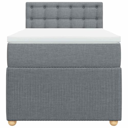 HEFZGDB Boxspringbett mit Matratze Hellgrau 100x200 cm Stoff Ehebett Gästebett Einzelbetten Bettrahmen für Herberge Wohnbereich Schlafzimmer Gästezimmer HEFZGDB Boxspringbett mit Matratze Hellgrau 100x200 cm Stoff Ehebett Gästebett Einzelbetten Bettrahmen für Herberge Wohnbereich Schlafzimmer Gästezimmer von HEFZGDB