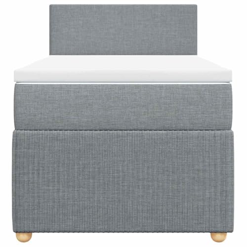 HEFZGDB Boxspringbett mit Matratze Hellgrau 100x200 cm Stoff Ehebett Gästebett Einzelbetten Bettrahmen für Herberge Wohnbereich Schlafzimmer Gästezimmer HEFZGDB Boxspringbett mit Matratze Hellgrau 100x200 cm Stoff Ehebett Gästebett Einzelbetten Bettrahmen für Herberge Wohnbereich Schlafzimmer Gästezimmer von HEFZGDB