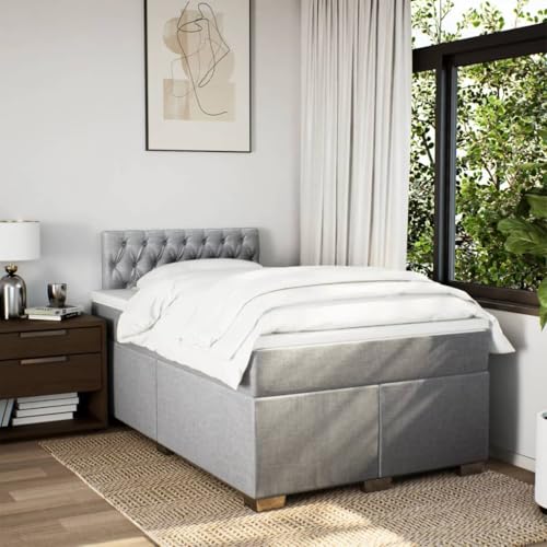 HEFZGDB Boxspringbett mit Matratze Hellgrau 120x190 cm Stoff Daybed Gästebett Bettgestell Einzelbett für Gästezimmer Schlafzimmer Wohnbereich Herberge HEFZGDB Boxspringbett mit Matratze Hellgrau 120x190 cm Stoff Daybed Gästebett Bettgestell Einzelbett für Gästezimmer Schlafzimmer Wohnbereich Herberge von HEFZGDB