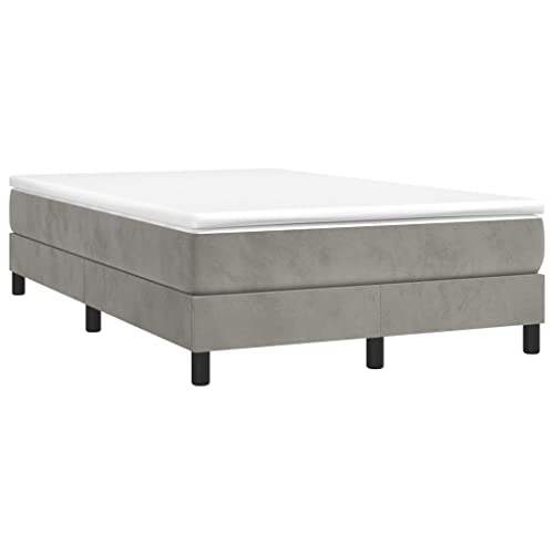 HEFZGDB Boxspringbett mit Matratze Hellgrau 120x200 cm Samt Bette Gästebett Bettgestell Doppelbett für Gästezimmer Schlafzimmer Wohnbereich Herberge HEFZGDB Boxspringbett mit Matratze Hellgrau 120x200 cm Samt Bette Gästebett Bettgestell Doppelbett für Gästezimmer Schlafzimmer Wohnbereich Herberge von HEFZGDB