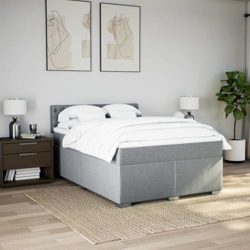 HEFZGDB Boxspringbett mit Matratze Hellgrau 140x190 cm Stoff Daybed Gästebett Bettgestell Einzelbett für Gästezimmer Schlafzimmer Wohnbereich Herberge HEFZGDB Boxspringbett mit Matratze Hellgrau 140x190 cm Stoff Daybed Gästebett Bettgestell Einzelbett für Gästezimmer Schlafzimmer Wohnbereich Herberge von HEFZGDB