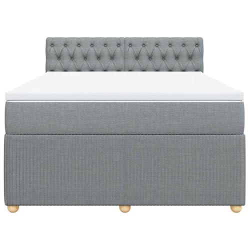 HEFZGDB Boxspringbett mit Matratze Hellgrau 140x190 cm Stoff Ehebett Gästebett Einzelbetten Bettrahmen für Herberge Wohnbereich Schlafzimmer Gästezimmer HEFZGDB Boxspringbett mit Matratze Hellgrau 140x190 cm Stoff Ehebett Gästebett Einzelbetten Bettrahmen für Herberge Wohnbereich Schlafzimmer Gästezimmer von HEFZGDB