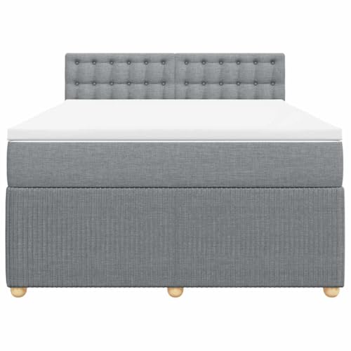 HEFZGDB Boxspringbett mit Matratze Hellgrau 140x190 cm Stoff Ehebett Gästebett Einzelbetten Bettrahmen für Herberge Wohnbereich Schlafzimmer Gästezimmer HEFZGDB Boxspringbett mit Matratze Hellgrau 140x190 cm Stoff Ehebett Gästebett Einzelbetten Bettrahmen für Herberge Wohnbereich Schlafzimmer Gästezimmer von HEFZGDB