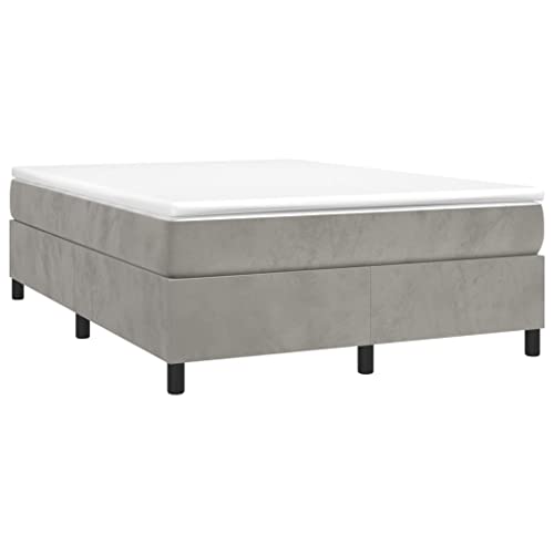 HEFZGDB Boxspringbett mit Matratze Hellgrau 140x200 cm Samt Bette Gästebett Bettgestell Doppelbett für Gästezimmer Schlafzimmer Wohnbereich Herberge HEFZGDB Boxspringbett mit Matratze Hellgrau 140x200 cm Samt Bette Gästebett Bettgestell Doppelbett für Gästezimmer Schlafzimmer Wohnbereich Herberge von HEFZGDB