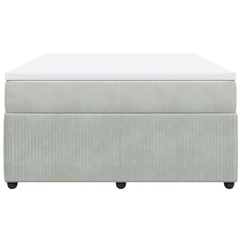 HEFZGDB Boxspringbett mit Matratze Hellgrau 140x200 cm Samt Ehebett Bed Frame Familienbett Doppelbett für Gästezimmer Herberge Schlafzimmer Wohnbereich HEFZGDB Boxspringbett mit Matratze Hellgrau 140x200 cm Samt Ehebett Bed Frame Familienbett Doppelbett für Gästezimmer Herberge Schlafzimmer Wohnbereich von HEFZGDB