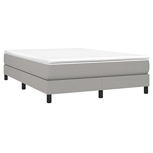 HEFZGDB Boxspringbett mit Matratze Hellgrau 140x200 cm Stoff Jugendbett Gästebett Familienbett Bettrahmen für Wohnbereich Herberge Gästezimmer Schlafzimmer HEFZGDB Boxspringbett mit Matratze Hellgrau 140x200 cm Stoff Jugendbett Gästebett Familienbett Bettrahmen für Wohnbereich Herberge Gästezimmer Schlafzimmer von HEFZGDB