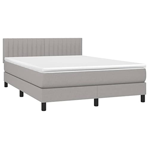 HEFZGDB Boxspringbett mit Matratze Hellgrau 140x200 cm Stoff Single Bed Bed Frame Einzelbetten Doppelbett für Herberge Schlafzimmer Wohnbereich Gästezimmer HEFZGDB Boxspringbett mit Matratze Hellgrau 140x200 cm Stoff Single Bed Bed Frame Einzelbetten Doppelbett für Herberge Schlafzimmer Wohnbereich Gästezimmer von HEFZGDB
