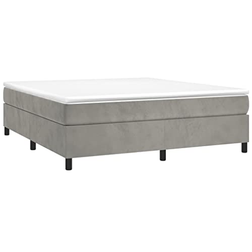 HEFZGDB Boxspringbett mit Matratze Hellgrau 160x200 cm Samt Bette Gästebett Bettgestell Doppelbett für Gästezimmer Schlafzimmer Wohnbereich Herberge HEFZGDB Boxspringbett mit Matratze Hellgrau 160x200 cm Samt Bette Gästebett Bettgestell Doppelbett für Gästezimmer Schlafzimmer Wohnbereich Herberge von HEFZGDB