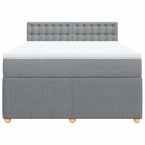 HEFZGDB Boxspringbett mit Matratze Hellgrau 160x200 cm Stoff Ehebett Gästebett Einzelbetten Bettrahmen für Herberge Wohnbereich Schlafzimmer Gästezimmer HEFZGDB Boxspringbett mit Matratze Hellgrau 160x200 cm Stoff Ehebett Gästebett Einzelbetten Bettrahmen für Herberge Wohnbereich Schlafzimmer Gästezimmer von HEFZGDB