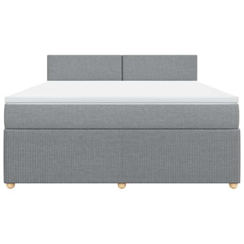 HEFZGDB Boxspringbett mit Matratze Hellgrau 180x200 cm Stoff Ehebett Gästebett Einzelbetten Bettrahmen für Herberge Wohnbereich Schlafzimmer Gästezimmer HEFZGDB Boxspringbett mit Matratze Hellgrau 180x200 cm Stoff Ehebett Gästebett Einzelbetten Bettrahmen für Herberge Wohnbereich Schlafzimmer Gästezimmer von HEFZGDB