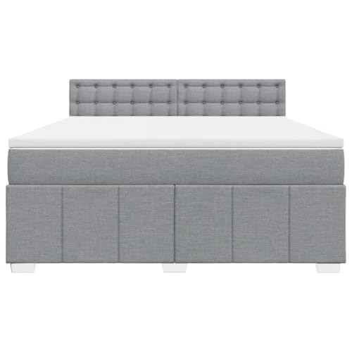 HEFZGDB Boxspringbett mit Matratze Hellgrau 180x200 cm Stoff Jugendbett Bettgestell Familienbett Doppelbett für Gästezimmer Wohnbereich Schlafzimmer Herberge von HEFZGDB
