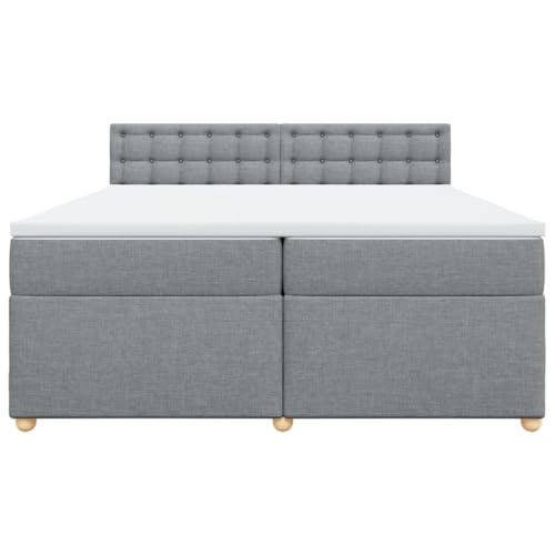 HEFZGDB Boxspringbett mit Matratze Hellgrau 200x200 cm Stoff Ehebett Bettgestell Bed Frame Einzelbett für Schlafzimmer Gästezimmer Wohnbereich Herberge HEFZGDB Boxspringbett mit Matratze Hellgrau 200x200 cm Stoff Ehebett Bettgestell Bed Frame Einzelbett für Schlafzimmer Gästezimmer Wohnbereich Herberge von HEFZGDB