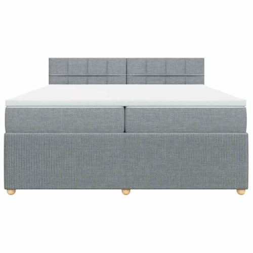 HEFZGDB Boxspringbett mit Matratze Hellgrau 200x200 cm Stoff Ehebett Gästebett Einzelbetten Bettrahmen für Herberge Wohnbereich Schlafzimmer Gästezimmer HEFZGDB Boxspringbett mit Matratze Hellgrau 200x200 cm Stoff Ehebett Gästebett Einzelbetten Bettrahmen für Herberge Wohnbereich Schlafzimmer Gästezimmer von HEFZGDB