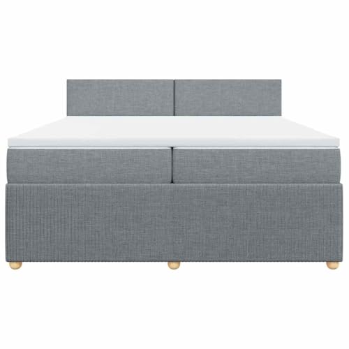 HEFZGDB Boxspringbett mit Matratze Hellgrau 200x200 cm Stoff Ehebett Gästebett Einzelbetten Bettrahmen für Herberge Wohnbereich Schlafzimmer Gästezimmer HEFZGDB Boxspringbett mit Matratze Hellgrau 200x200 cm Stoff Ehebett Gästebett Einzelbetten Bettrahmen für Herberge Wohnbereich Schlafzimmer Gästezimmer von HEFZGDB
