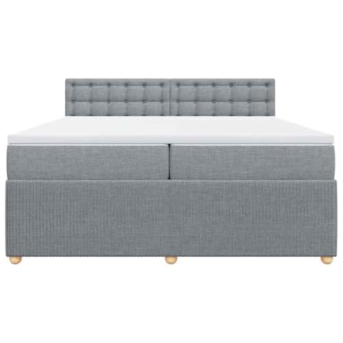 HEFZGDB Boxspringbett mit Matratze Hellgrau 200x200 cm Stoff Ehebett Gästebett Einzelbetten Bettrahmen für Herberge Wohnbereich Schlafzimmer Gästezimmer HEFZGDB Boxspringbett mit Matratze Hellgrau 200x200 cm Stoff Ehebett Gästebett Einzelbetten Bettrahmen für Herberge Wohnbereich Schlafzimmer Gästezimmer von HEFZGDB