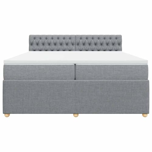 HEFZGDB Boxspringbett mit Matratze Hellgrau 200x200 cm Stoff Ehebett Gästebett Einzelbetten Bettrahmen für Herberge Wohnbereich Schlafzimmer Gästezimmer HEFZGDB Boxspringbett mit Matratze Hellgrau 200x200 cm Stoff Ehebett Gästebett Einzelbetten Bettrahmen für Herberge Wohnbereich Schlafzimmer Gästezimmer von HEFZGDB