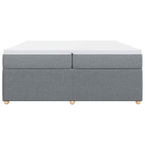 HEFZGDB Boxspringbett mit Matratze Hellgrau 200x200 cm Stoff Jugendbett Bettgestell Bed Frame Bettrahmen für Gästezimmer Wohnbereich Herberge Schlafzimmer HEFZGDB Boxspringbett mit Matratze Hellgrau 200x200 cm Stoff Jugendbett Bettgestell Bed Frame Bettrahmen für Gästezimmer Wohnbereich Herberge Schlafzimmer von HEFZGDB