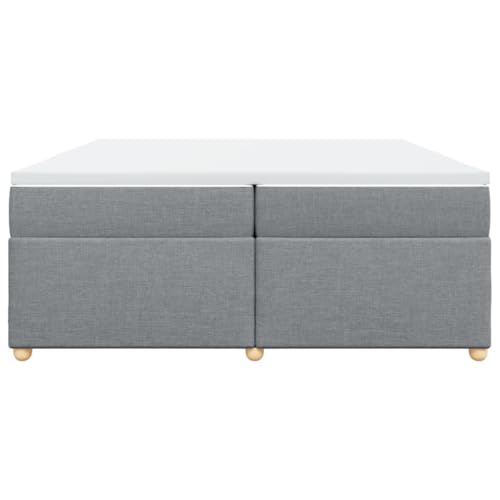HEFZGDB Boxspringbett mit Matratze Hellgrau 200x200 cm Stoff Jugendbett Gästebett Bettgestell Single Bed für Schlafzimmer Herberge Gästezimmer Wohnbereich HEFZGDB Boxspringbett mit Matratze Hellgrau 200x200 cm Stoff Jugendbett Gästebett Bettgestell Single Bed für Schlafzimmer Herberge Gästezimmer Wohnbereich von HEFZGDB