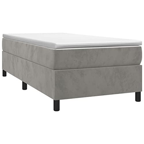 HEFZGDB Boxspringbett mit Matratze Hellgrau 80x200 cm Samt Bette Gästebett Bettgestell Doppelbett für Gästezimmer Schlafzimmer Wohnbereich Herberge HEFZGDB Boxspringbett mit Matratze Hellgrau 80x200 cm Samt Bette Gästebett Bettgestell Doppelbett für Gästezimmer Schlafzimmer Wohnbereich Herberge von HEFZGDB