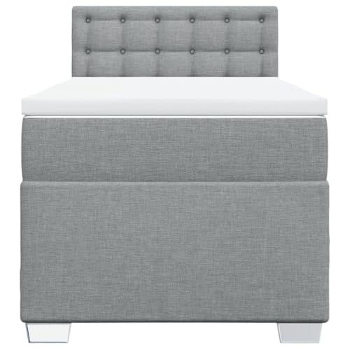 HEFZGDB Boxspringbett mit Matratze Hellgrau 80x200 cm Stoff Ehebett Bettgestell Einzelbetten Doppelbett für Schlafzimmer Herberge Wohnbereich Gästezimmer HEFZGDB Boxspringbett mit Matratze Hellgrau 80x200 cm Stoff Ehebett Bettgestell Einzelbetten Doppelbett für Schlafzimmer Herberge Wohnbereich Gästezimmer von HEFZGDB