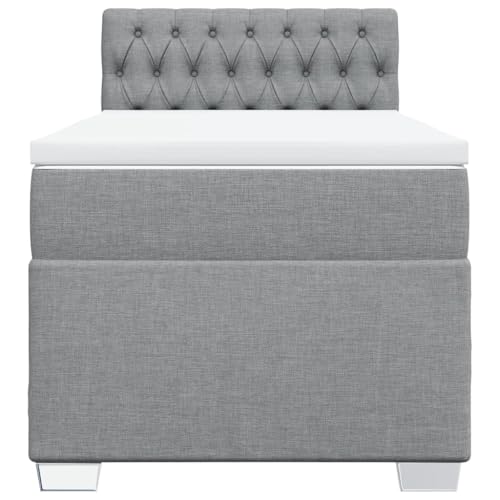 HEFZGDB Boxspringbett mit Matratze Hellgrau 80x200 cm Stoff Ehebett Bettgestell Einzelbetten Doppelbett für Schlafzimmer Herberge Wohnbereich Gästezimmer HEFZGDB Boxspringbett mit Matratze Hellgrau 80x200 cm Stoff Ehebett Bettgestell Einzelbetten Doppelbett für Schlafzimmer Herberge Wohnbereich Gästezimmer von HEFZGDB