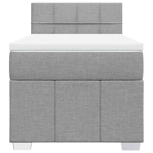 HEFZGDB Boxspringbett mit Matratze Hellgrau 80x200 cm Stoff Jugendbett Bettgestell Familienbett Doppelbett für Gästezimmer Wohnbereich Schlafzimmer Herberge HEFZGDB Boxspringbett mit Matratze Hellgrau 80x200 cm Stoff Jugendbett Bettgestell Familienbett Doppelbett für Gästezimmer Wohnbereich Schlafzimmer Herberge von HEFZGDB