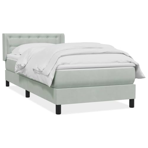 HEFZGDB Boxspringbett mit Matratze Hellgrau 80x210 cm Samt Daybed Gästebett Bettgestell Einzelbett für Wohnbereich Schlafzimmer Gästezimmer Herberge HEFZGDB Boxspringbett mit Matratze Hellgrau 80x210 cm Samt Daybed Gästebett Bettgestell Einzelbett für Wohnbereich Schlafzimmer Gästezimmer Herberge von HEFZGDB