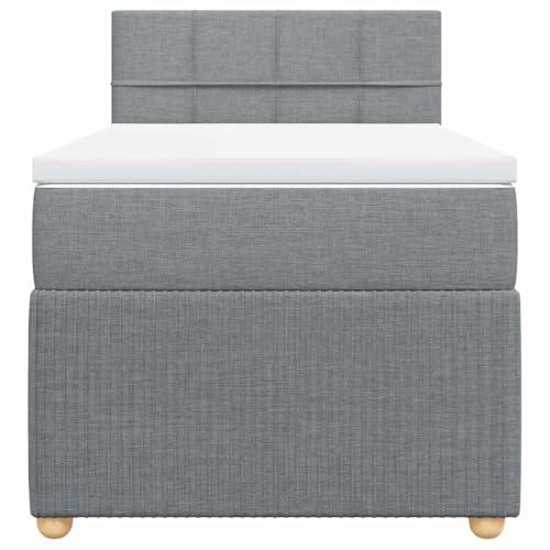 HEFZGDB Boxspringbett mit Matratze Hellgrau 90x200 cm Stoff Ehebett Gästebett Einzelbetten Bettrahmen für Herberge Wohnbereich Schlafzimmer Gästezimmer HEFZGDB Boxspringbett mit Matratze Hellgrau 90x200 cm Stoff Ehebett Gästebett Einzelbetten Bettrahmen für Herberge Wohnbereich Schlafzimmer Gästezimmer von HEFZGDB