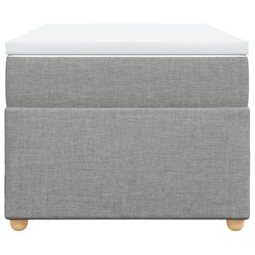 HEFZGDB Boxspringbett mit Matratze Hellgrau 90x200 cm Stoff Jugendbett Gästebett Bettgestell Single Bed für Schlafzimmer Herberge Gästezimmer Wohnbereich HEFZGDB Boxspringbett mit Matratze Hellgrau 90x200 cm Stoff Jugendbett Gästebett Bettgestell Single Bed für Schlafzimmer Herberge Gästezimmer Wohnbereich von HEFZGDB