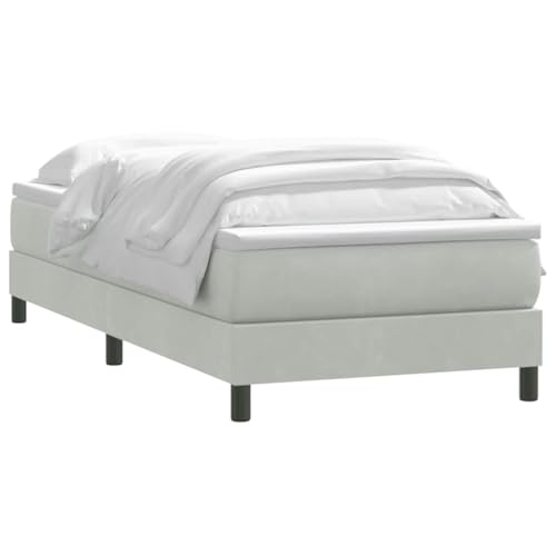 HEFZGDB Boxspringbett mit Matratze Hellgrau 90x210 cm Samt Bette Gästebett Bettgestell Doppelbett für Gästezimmer Schlafzimmer Wohnbereich Herberge HEFZGDB Boxspringbett mit Matratze Hellgrau 90x210 cm Samt Bette Gästebett Bettgestell Doppelbett für Gästezimmer Schlafzimmer Wohnbereich Herberge von HEFZGDB