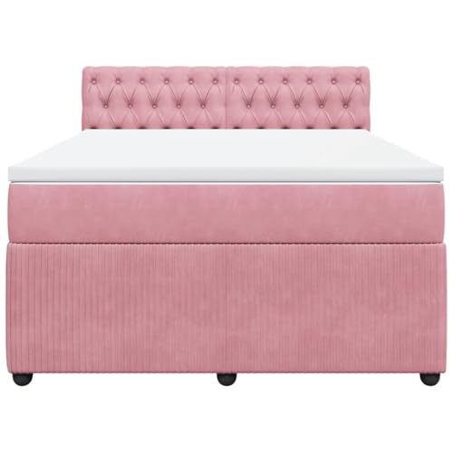 HEFZGDB Boxspringbett mit Matratze Rosa 140x190 cm Samt Daybed Bettgestell Bed Frame Doppelbett für Wohnbereich Schlafzimmer Gästezimmer Herberge HEFZGDB Boxspringbett mit Matratze Rosa 140x190 cm Samt Daybed Bettgestell Bed Frame Doppelbett für Wohnbereich Schlafzimmer Gästezimmer Herberge von HEFZGDB