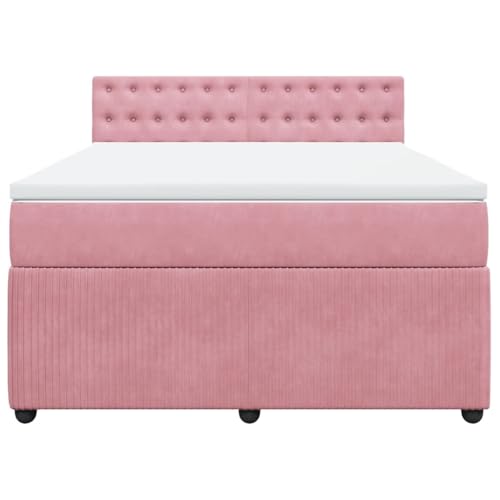 HEFZGDB Boxspringbett mit Matratze Rosa 140x200 cm Samt Daybed Bettgestell Bed Frame Doppelbett für Wohnbereich Schlafzimmer Gästezimmer Herberge HEFZGDB Boxspringbett mit Matratze Rosa 140x200 cm Samt Daybed Bettgestell Bed Frame Doppelbett für Wohnbereich Schlafzimmer Gästezimmer Herberge von HEFZGDB