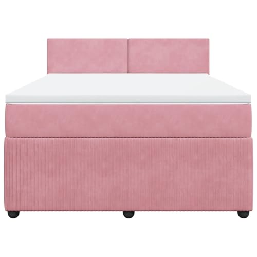 HEFZGDB Boxspringbett mit Matratze Rosa 140x200 cm Samt Daybed Bettgestell Bed Frame Doppelbett für Wohnbereich Schlafzimmer Gästezimmer Herberge HEFZGDB Boxspringbett mit Matratze Rosa 140x200 cm Samt Daybed Bettgestell Bed Frame Doppelbett für Wohnbereich Schlafzimmer Gästezimmer Herberge von HEFZGDB