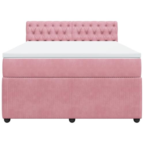 HEFZGDB Boxspringbett mit Matratze Rosa 140x200 cm Samt Daybed Bettgestell Bed Frame Doppelbett für Wohnbereich Schlafzimmer Gästezimmer Herberge HEFZGDB Boxspringbett mit Matratze Rosa 140x200 cm Samt Daybed Bettgestell Bed Frame Doppelbett für Wohnbereich Schlafzimmer Gästezimmer Herberge von HEFZGDB