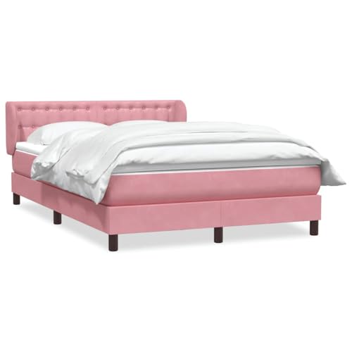 HEFZGDB Boxspringbett mit Matratze Rosa 140x220 cm Samt Jugendbett Gästebett Bettgestell Single Bed für Gästezimmer Wohnbereich Schlafzimmer Herberge HEFZGDB Boxspringbett mit Matratze Rosa 140x220 cm Samt Jugendbett Gästebett Bettgestell Single Bed für Gästezimmer Wohnbereich Schlafzimmer Herberge von HEFZGDB