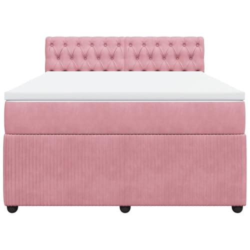 HEFZGDB Boxspringbett mit Matratze Rosa 160x200 cm Samt Daybed Bettgestell Bed Frame Doppelbett für Wohnbereich Schlafzimmer Gästezimmer Herberge HEFZGDB Boxspringbett mit Matratze Rosa 160x200 cm Samt Daybed Bettgestell Bed Frame Doppelbett für Wohnbereich Schlafzimmer Gästezimmer Herberge von HEFZGDB