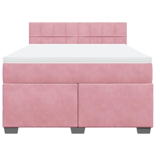 HEFZGDB Boxspringbett mit Matratze Rosa 160x200 cm Samt Einzelbett Familienbett Einzelbetten Doppelbett für Schlafzimmer Gästezimmer Herberge Wohnbereich HEFZGDB Boxspringbett mit Matratze Rosa 160x200 cm Samt Einzelbett Familienbett Einzelbetten Doppelbett für Schlafzimmer Gästezimmer Herberge Wohnbereich von HEFZGDB