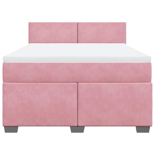 HEFZGDB Boxspringbett mit Matratze Rosa 160x200 cm Samt Einzelbett Familienbett Einzelbetten Doppelbett für Schlafzimmer Gästezimmer Herberge Wohnbereich HEFZGDB Boxspringbett mit Matratze Rosa 160x200 cm Samt Einzelbett Familienbett Einzelbetten Doppelbett für Schlafzimmer Gästezimmer Herberge Wohnbereich von HEFZGDB