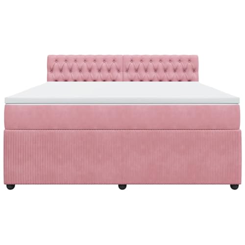 HEFZGDB Boxspringbett mit Matratze Rosa 180x200 cm Samt Daybed Bettgestell Bed Frame Doppelbett für Wohnbereich Schlafzimmer Gästezimmer Herberge HEFZGDB Boxspringbett mit Matratze Rosa 180x200 cm Samt Daybed Bettgestell Bed Frame Doppelbett für Wohnbereich Schlafzimmer Gästezimmer Herberge von HEFZGDB