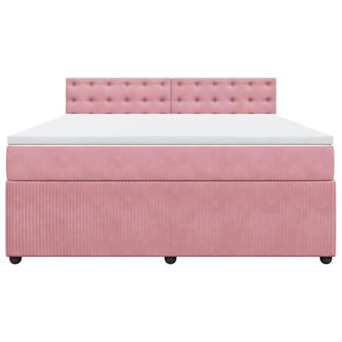 HEFZGDB Boxspringbett mit Matratze Rosa 180x200 cm Samt Daybed Bettgestell Bed Frame Doppelbett für Wohnbereich Schlafzimmer Gästezimmer Herberge HEFZGDB Boxspringbett mit Matratze Rosa 180x200 cm Samt Daybed Bettgestell Bed Frame Doppelbett für Wohnbereich Schlafzimmer Gästezimmer Herberge von HEFZGDB