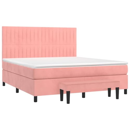 HEFZGDB Boxspringbett mit Matratze Rosa 180x200 cm Samt Ehebett Bed Frame Familienbett Doppelbett für Schlafzimmer Wohnbereich Herberge Gästezimmer HEFZGDB Boxspringbett mit Matratze Rosa 180x200 cm Samt Ehebett Bed Frame Familienbett Doppelbett für Schlafzimmer Wohnbereich Herberge Gästezimmer von HEFZGDB